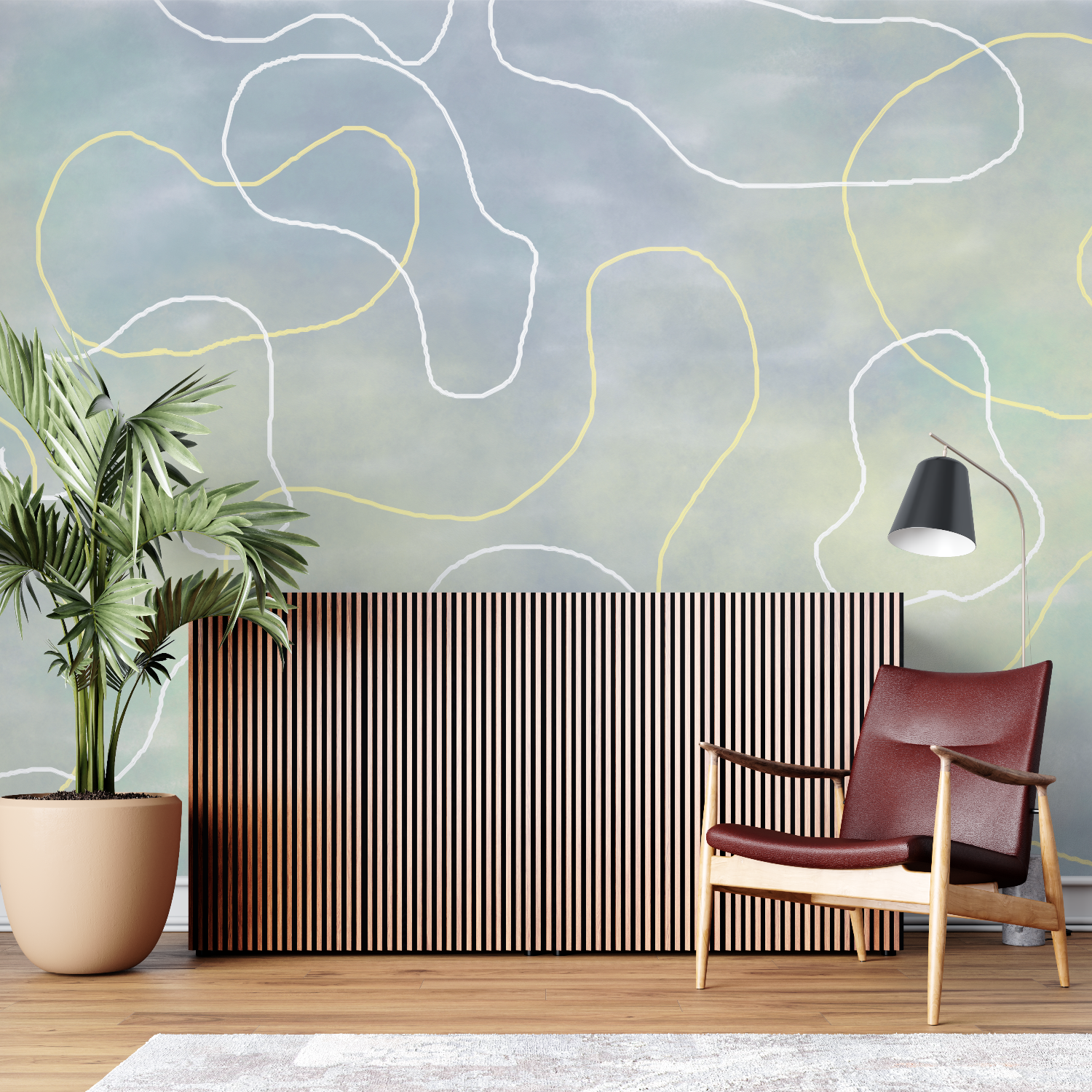 Papier peint aquarelle abstraites sur mesure