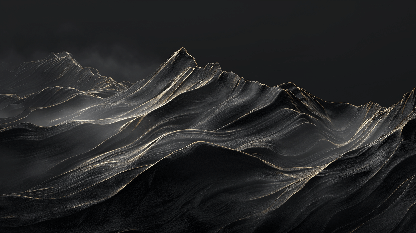 Papier Peint Intissé Doré Montagne Noir Et Blanc Brume