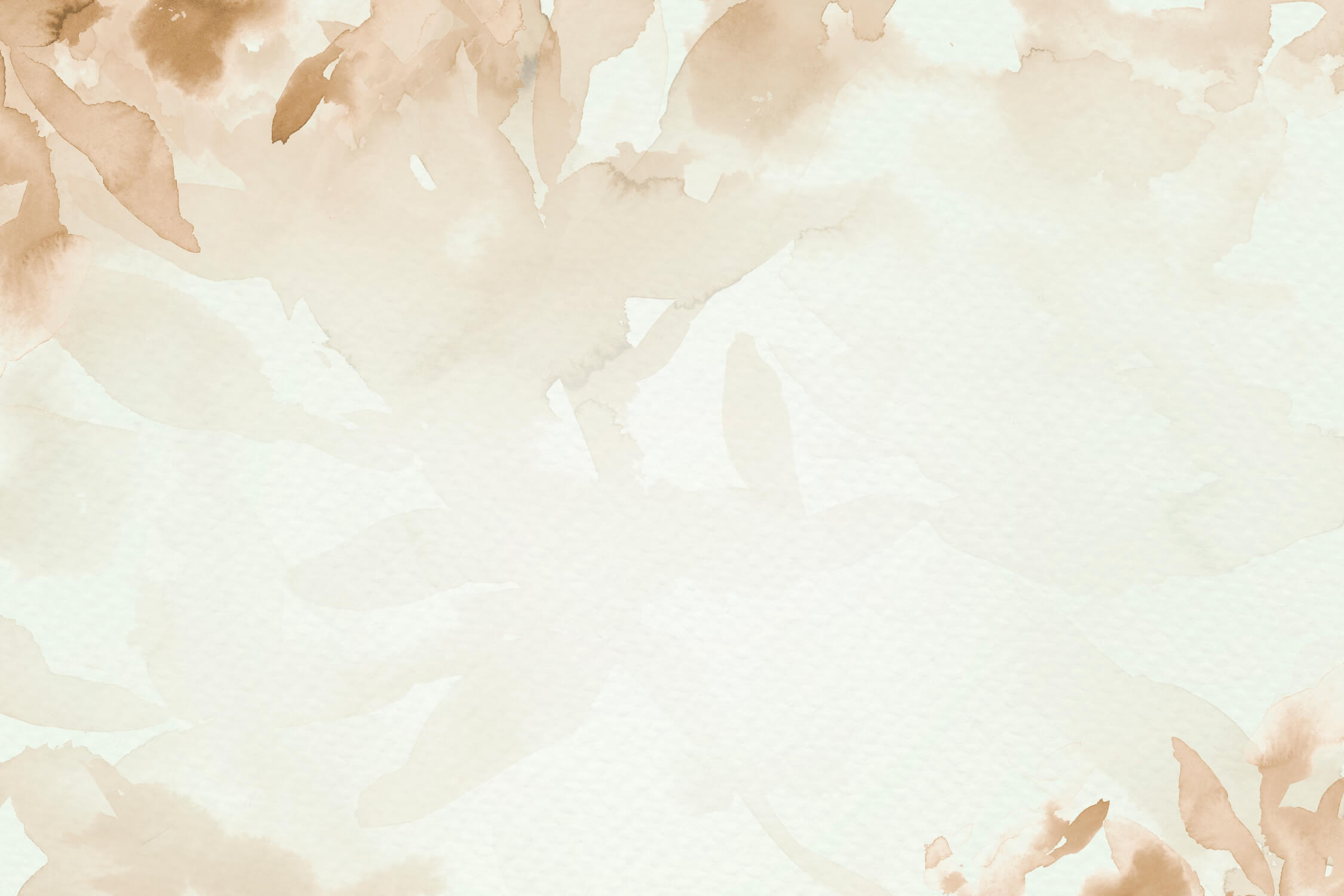 Papier Peint Aquarelle Feuilles Beiges