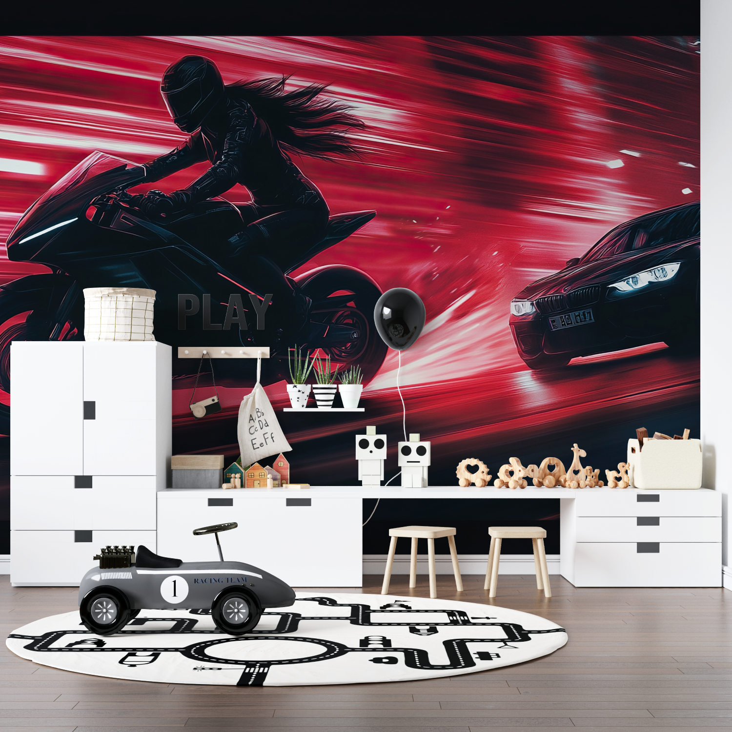 Papier peint moto voiture pano anime