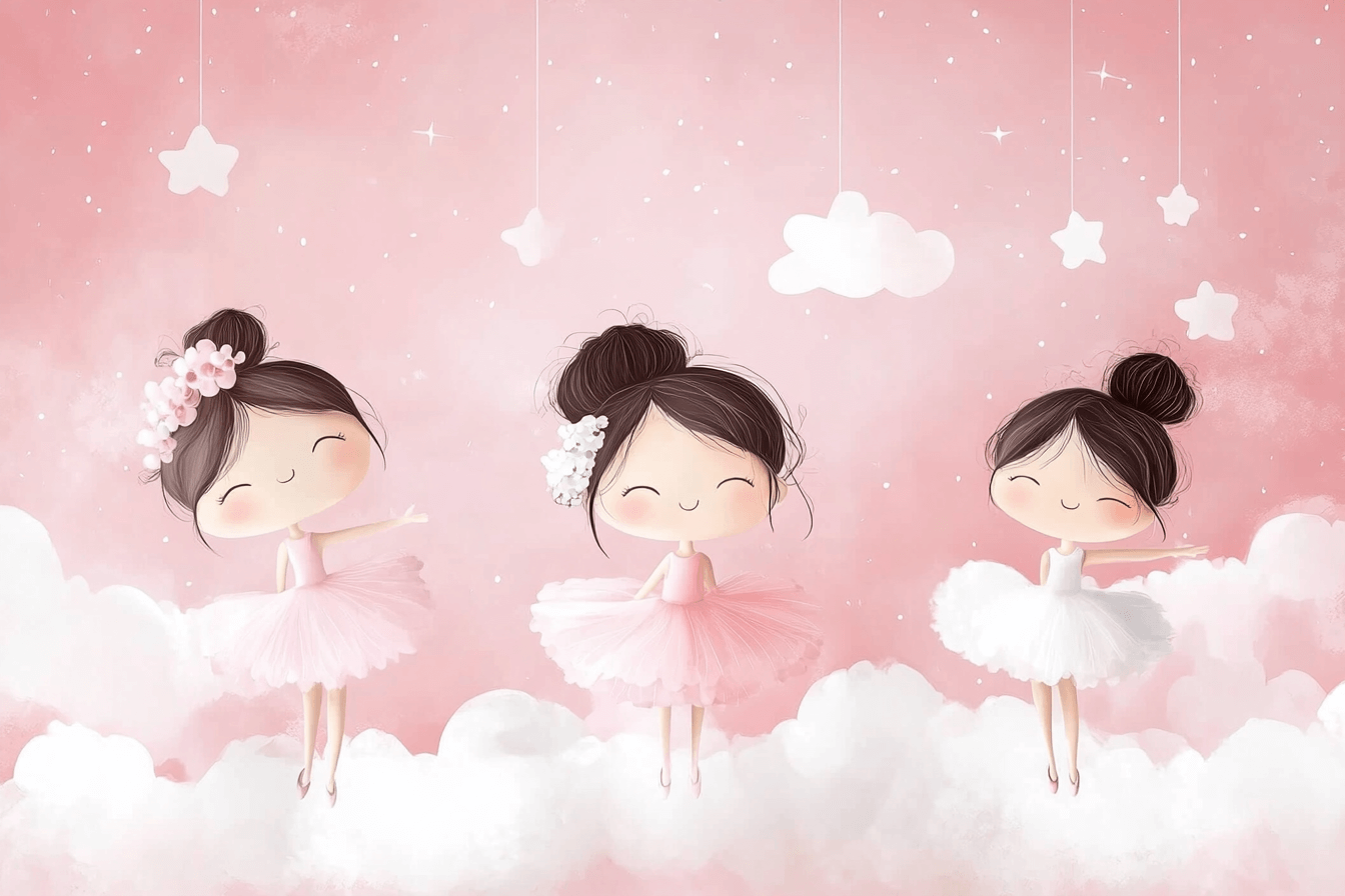 Papier Peint Princesse Trio Ballerines