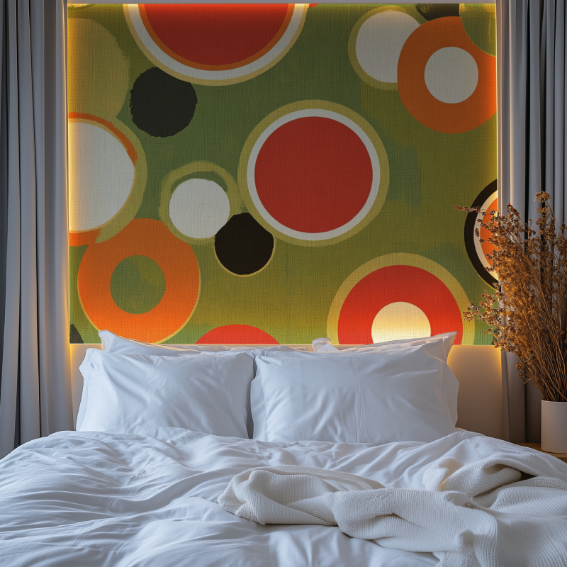 Papier peint vintage rond chambre premium