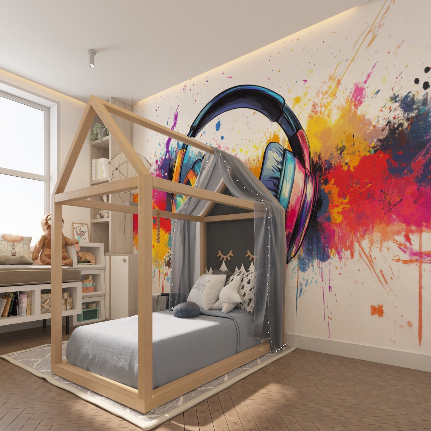 Papier peint casque art graffiti tapisserie hero