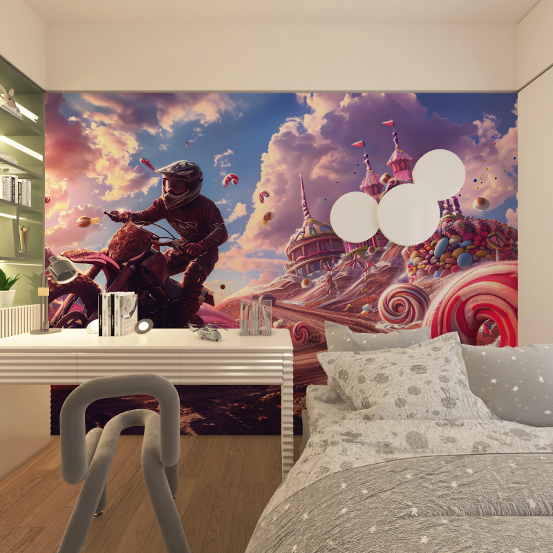 Papier peint 3d chambre ado motocross chambre adolescents
