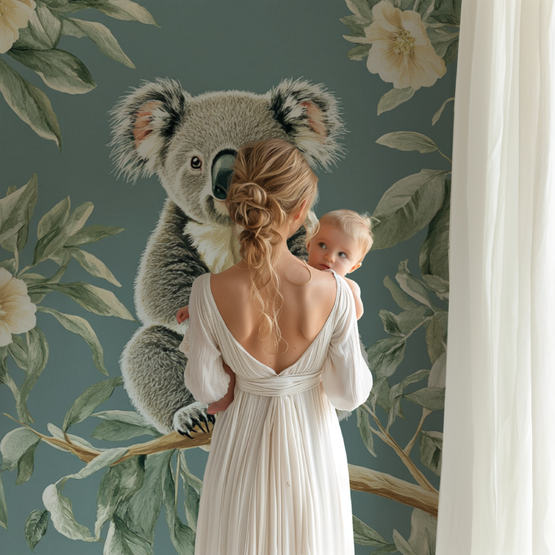 Papier peint koala dans une foret magique bb123