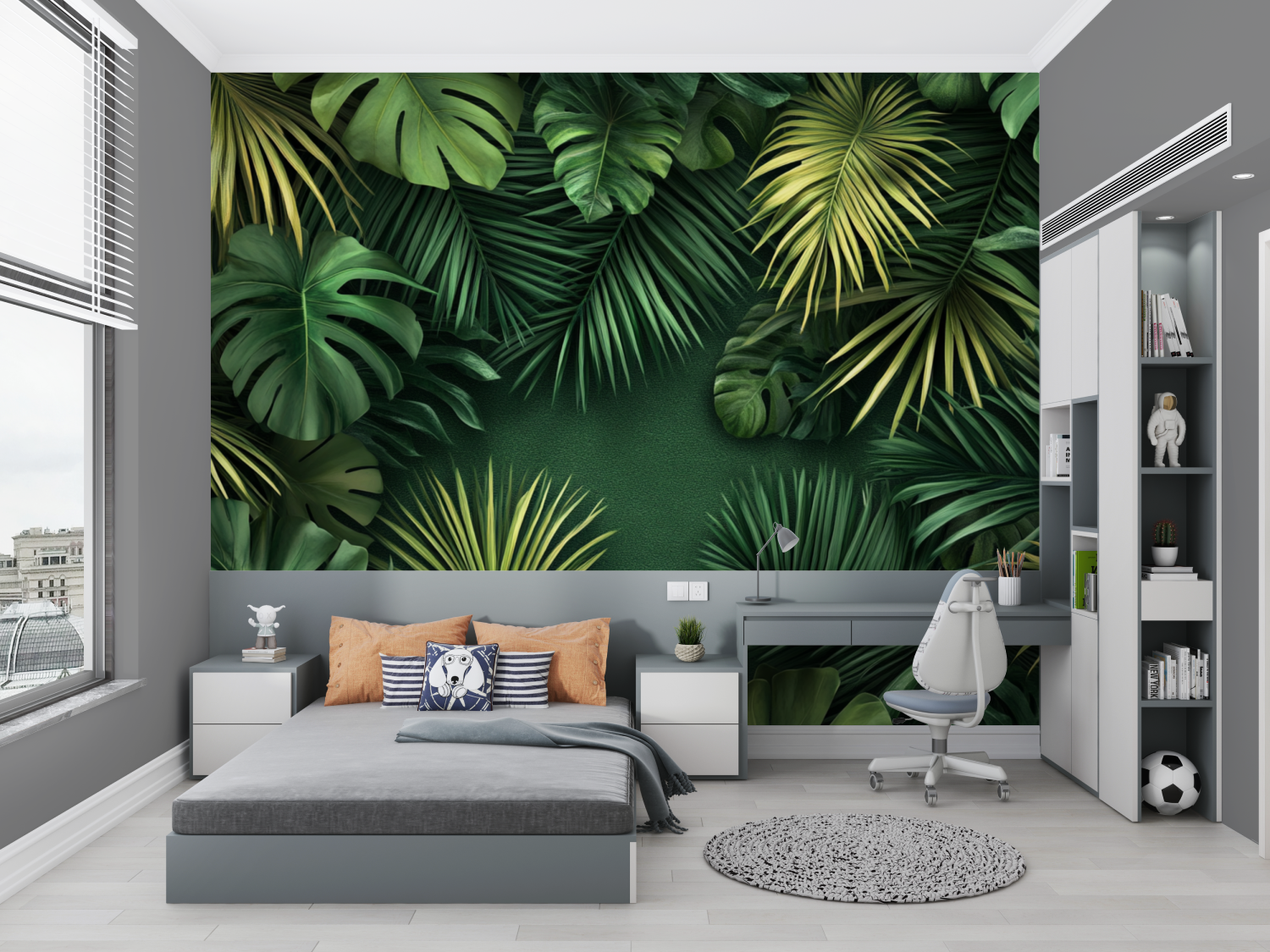 Papier peint plantes tropicales enfants chambre petit