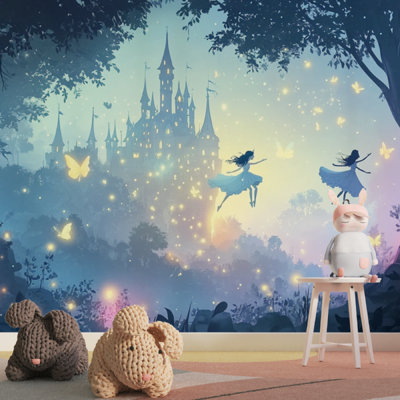 Papier peint princesse feerique tapisserie pour fille