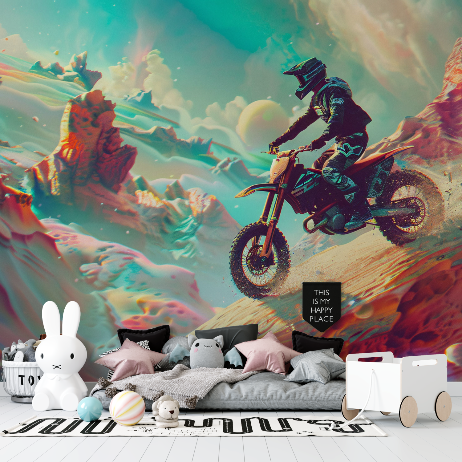 Papier peint motocross tapisserie tapisserie garcon