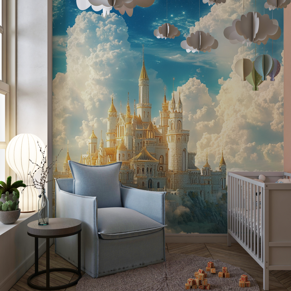 Papier peint princesse chateau de reve chambre de fille