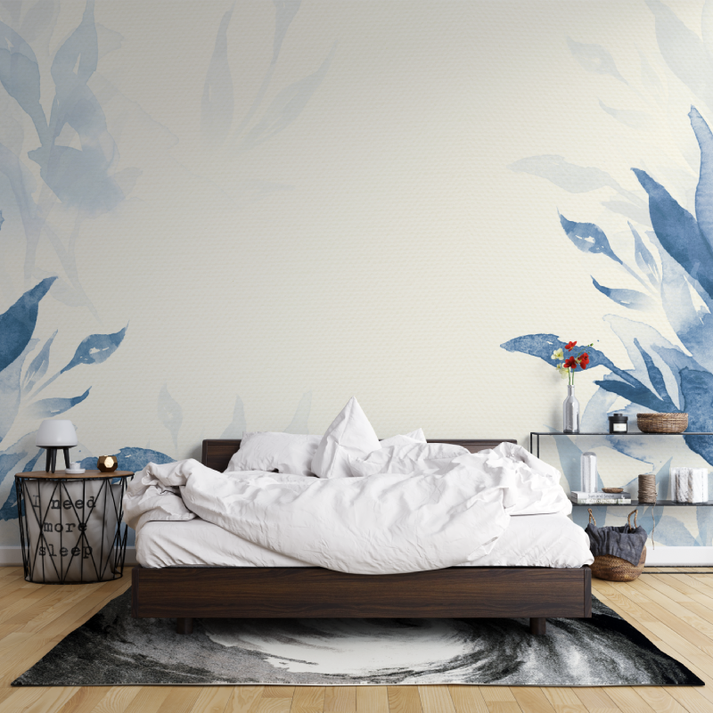 Papier peint aquarelle tendance chambre leroy merlin mur