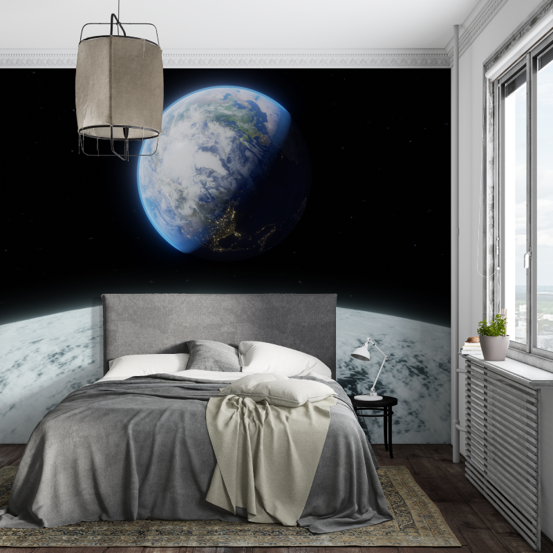 Papier peint theme lespace piece ados