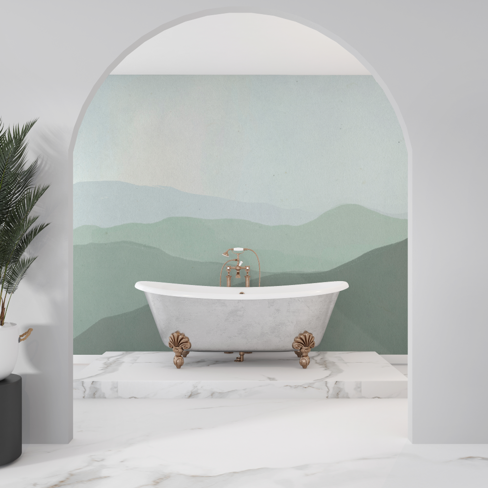 Papier peint piece humide sdb