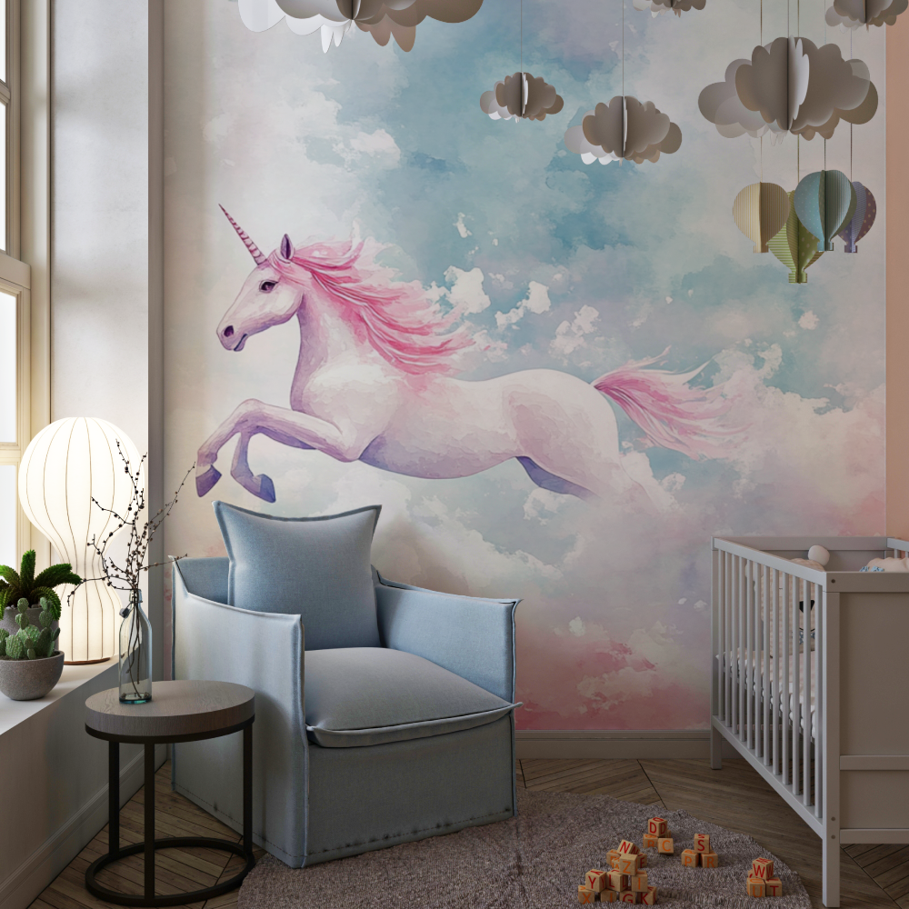 Papier peint chambre complete l...es nuages chambre de fille