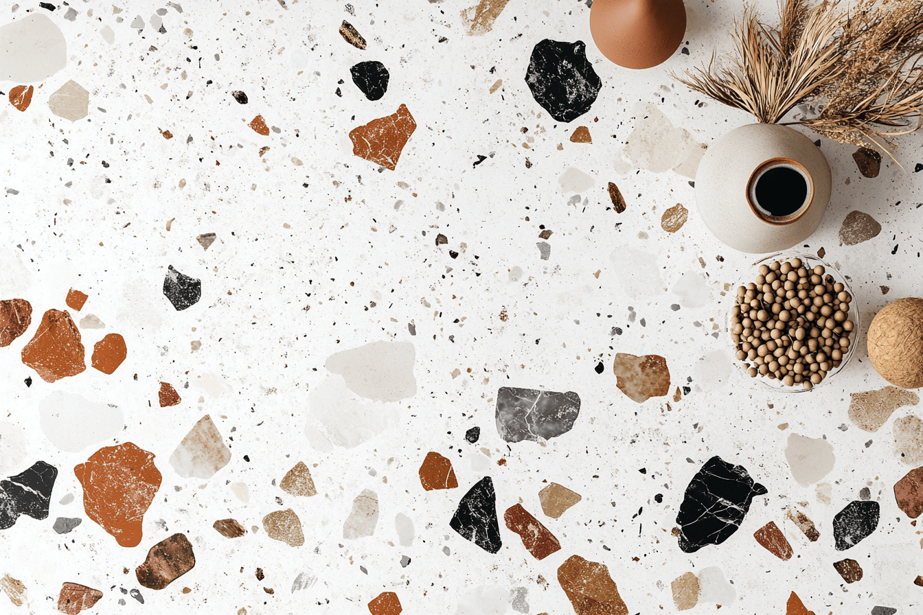 Papier Peint Terracotta Esprit Terrazzo Moderne