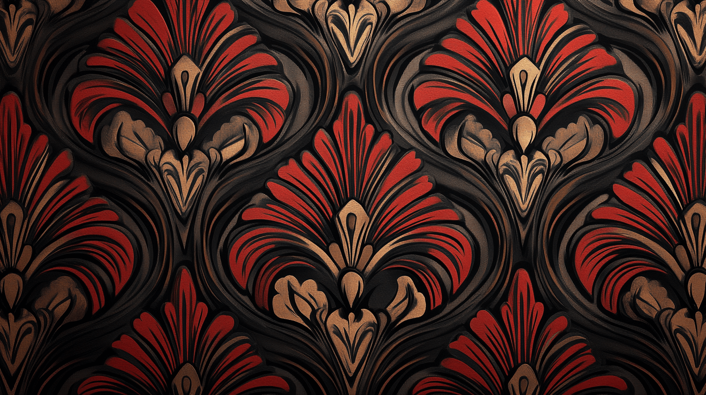 Papier Peint Vintage Rouge Et Noir