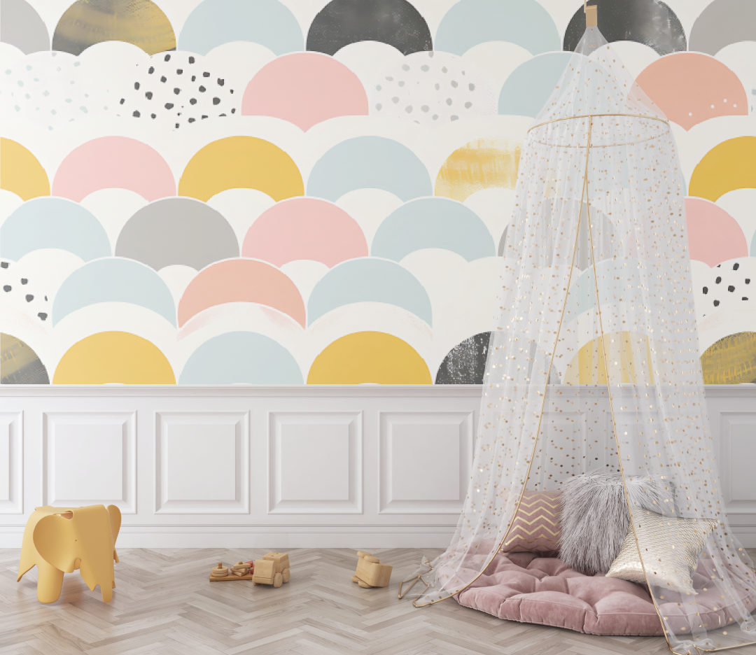 Papier Peint Bébé Géométriques Scandinaves - bebe