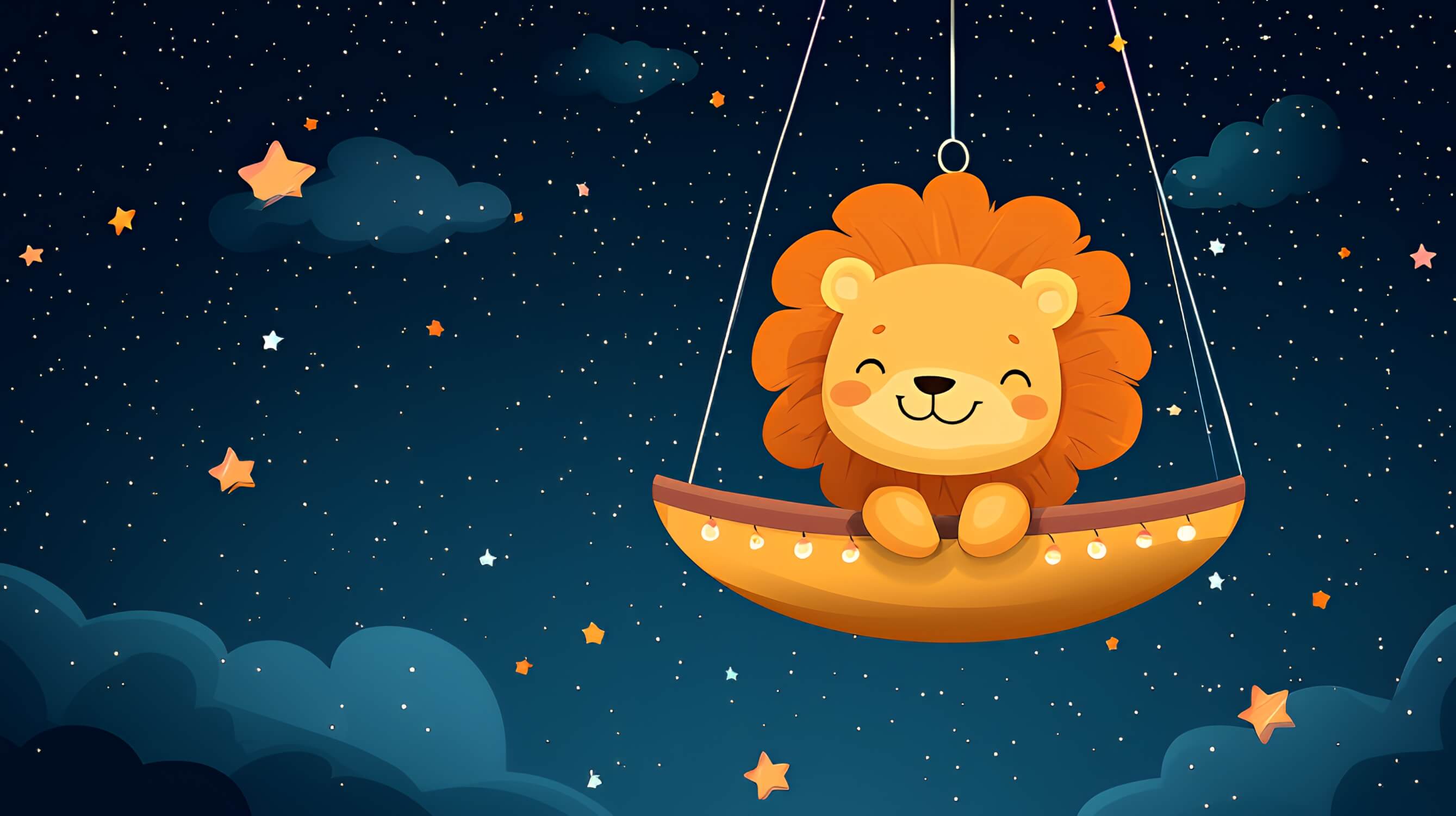 Papier Peint Lion Et Étoiles Dorées
