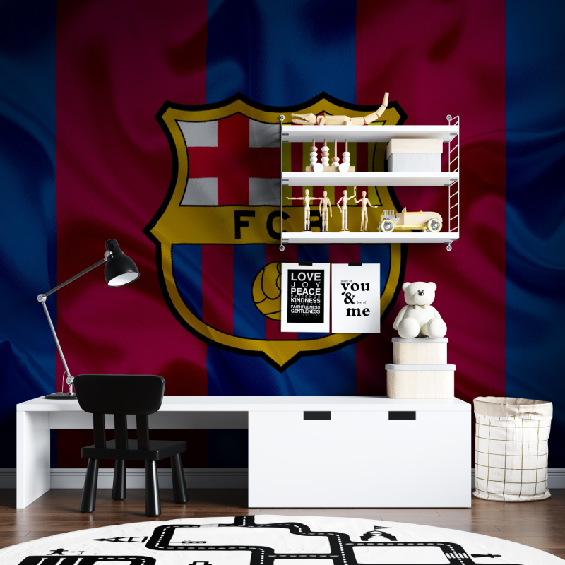 Papier peint foot barcelone tapisserie chambre ados