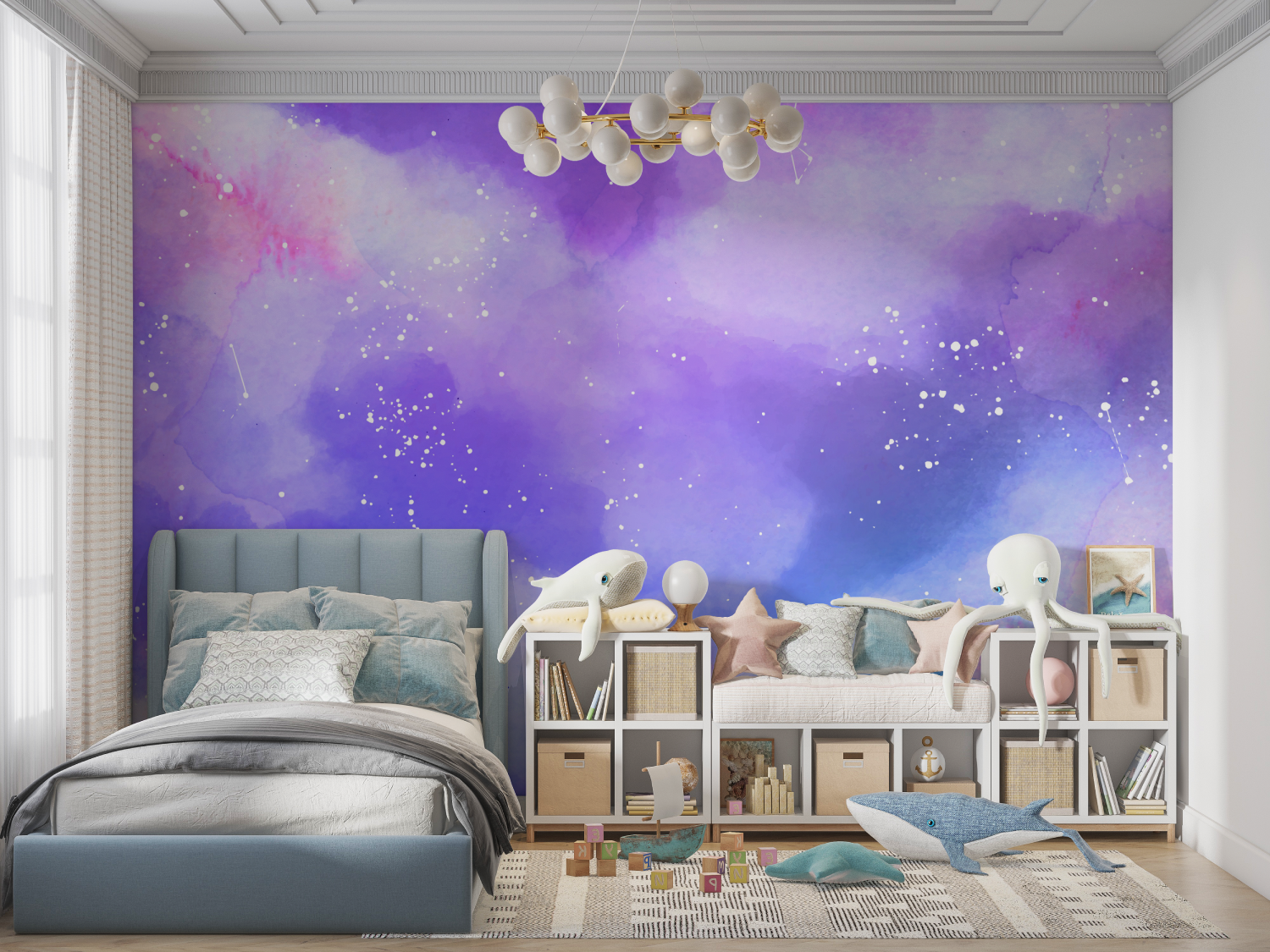Papier peint ado fille espace etoile panoramique garcon