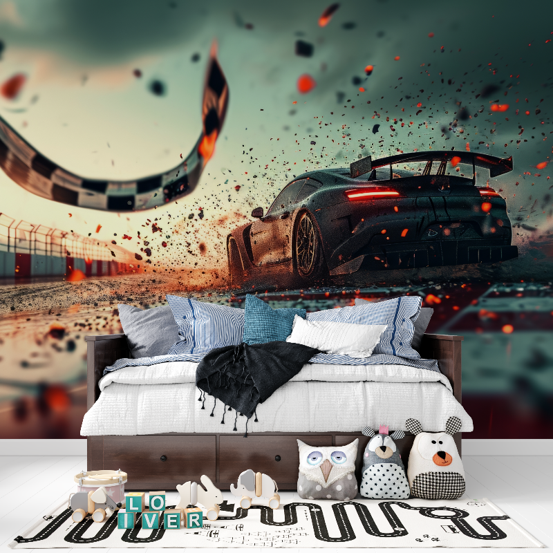 Papier peint voiture jeu video panoramique garcon