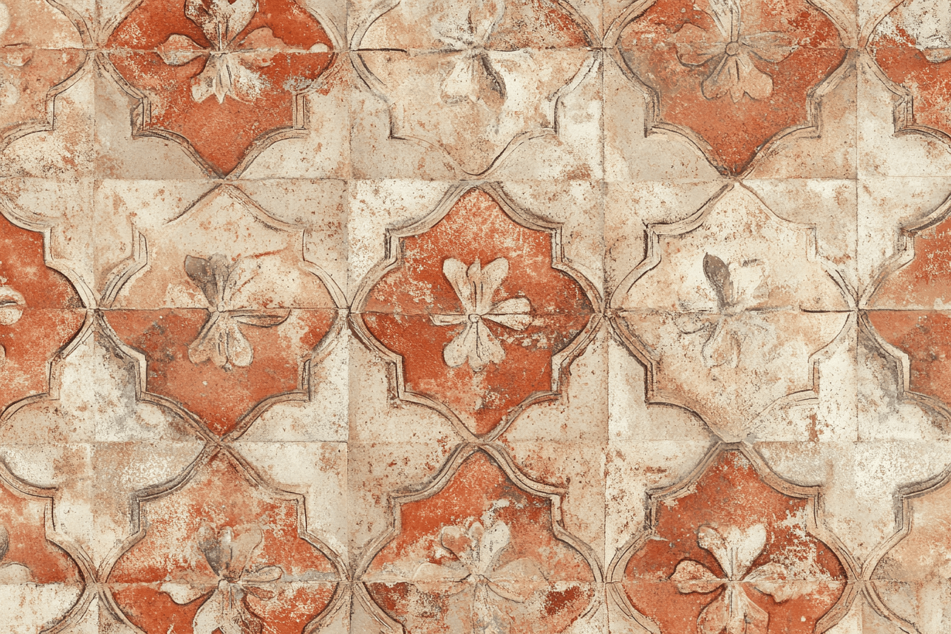 Papier Peint Terracotta Et Carrelage Ancien