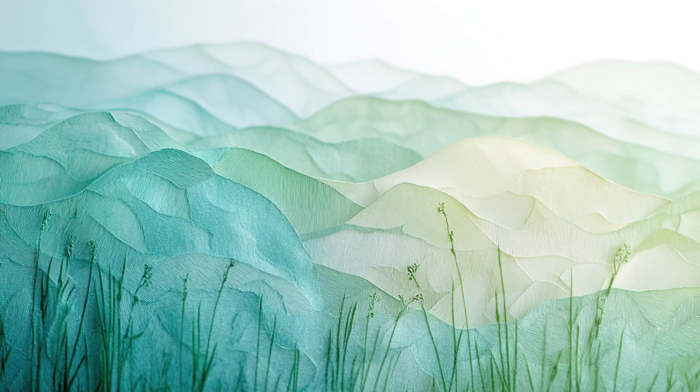 Papier Peint Aquarelle 3D Vert