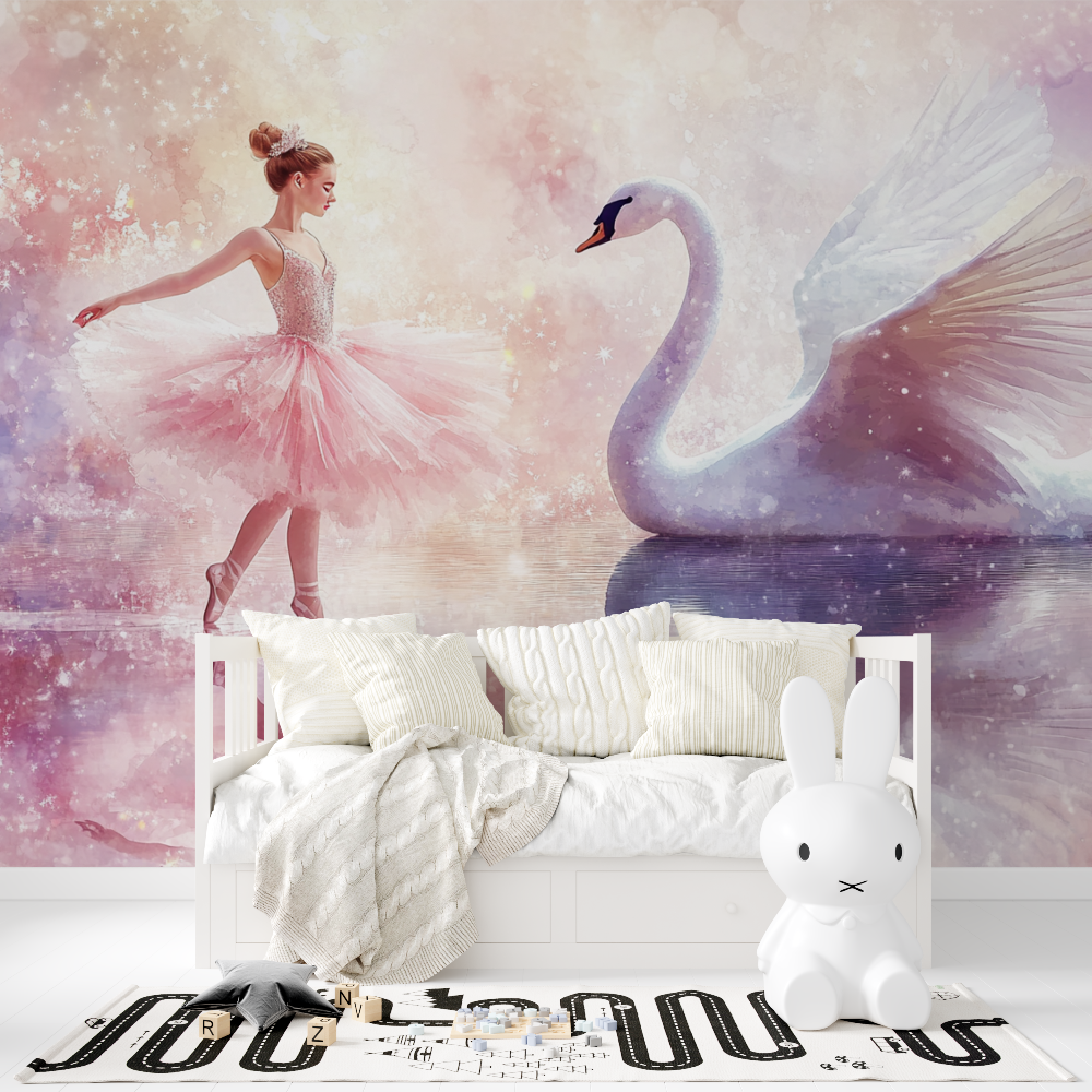 Papier peint princesse cygne no...ballerine tapisserie fille