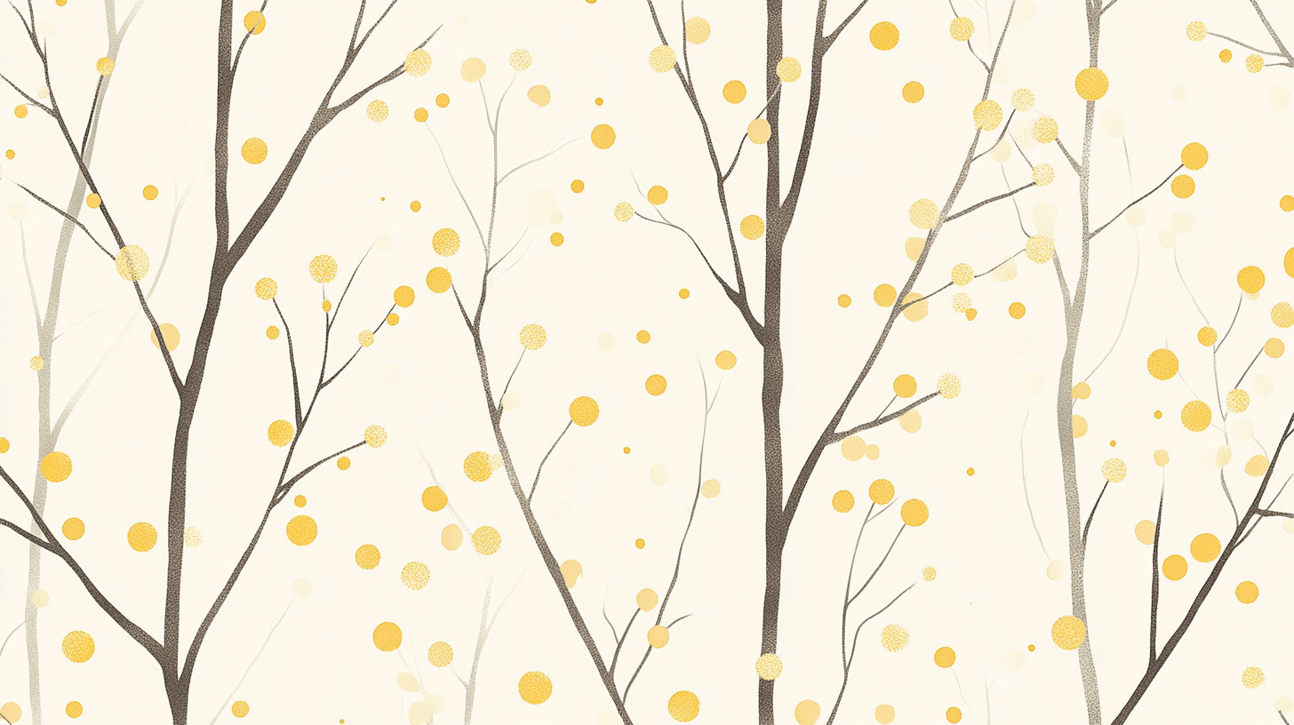 Papier Peint Arbre Jaune a Pois