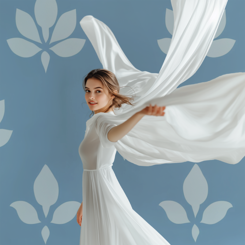 Papier peint fleur de lys bleu modele