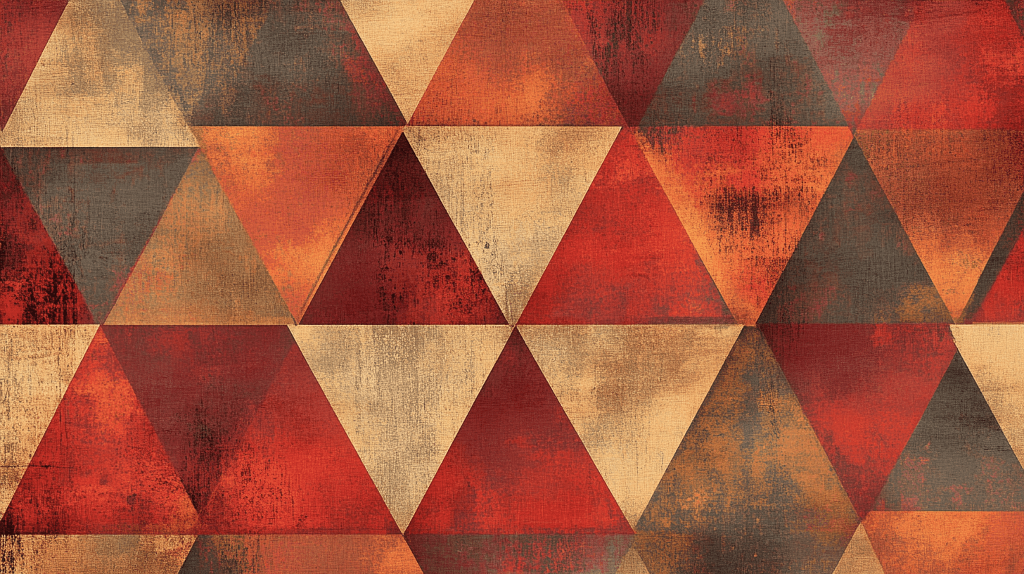 Papier Peint Vintage Triangle Rouge
