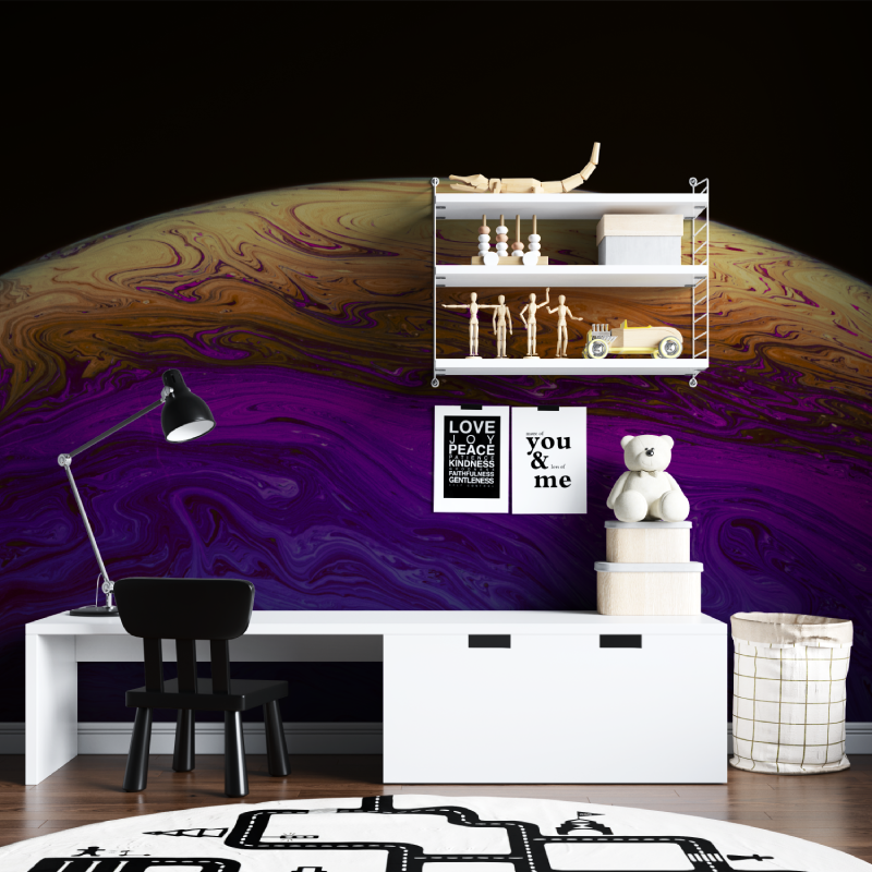 Papier peint espace terre abstrait tapisserie chambre ados