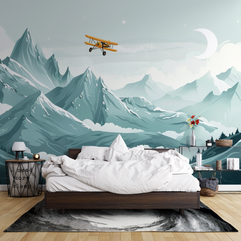 Papier peint scandinave avion pour enfants leroy merlin mur
