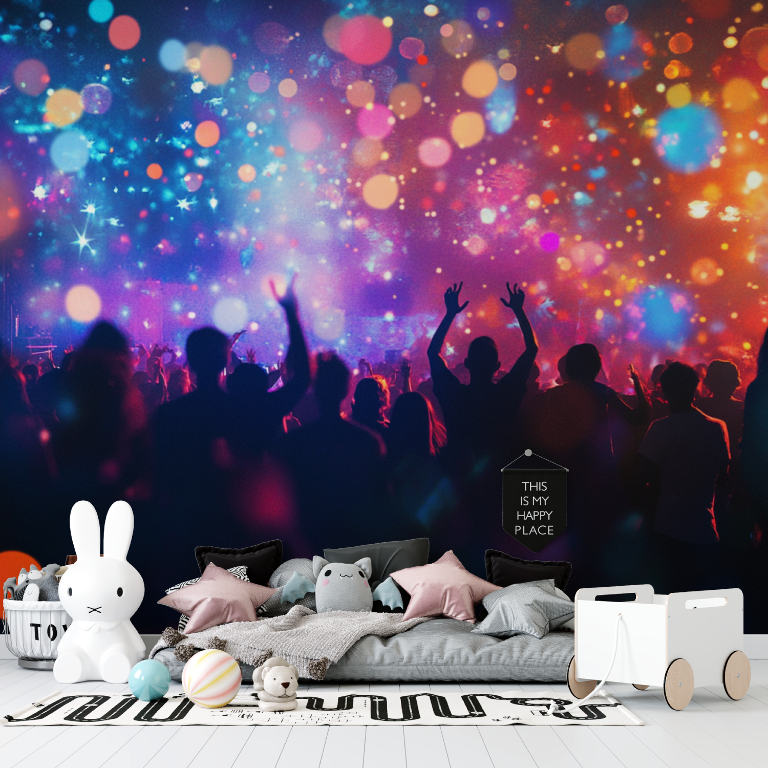 Papier peint festival musique tapisserie garcon