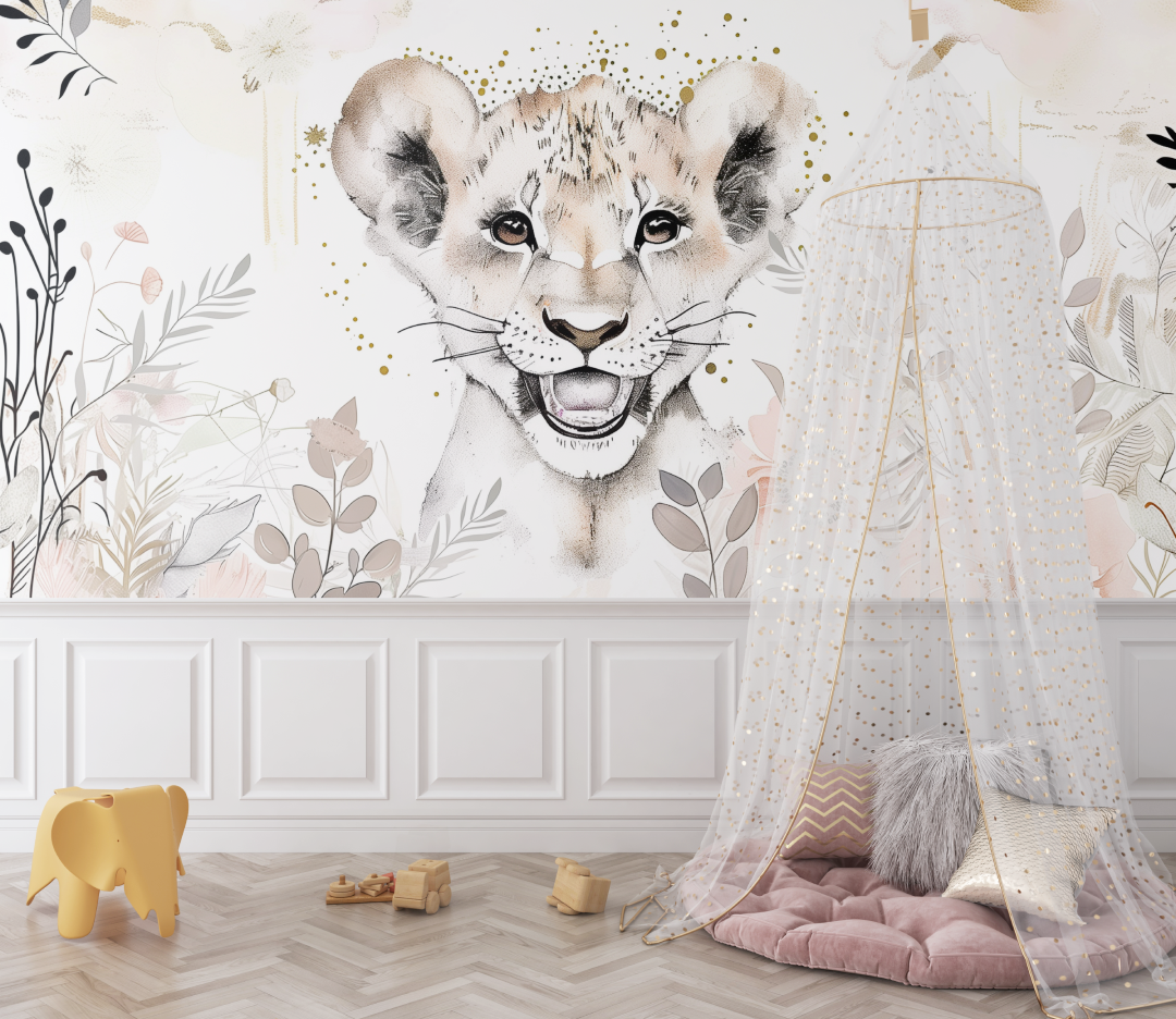 Papier peint tigre tendance enfants bebe