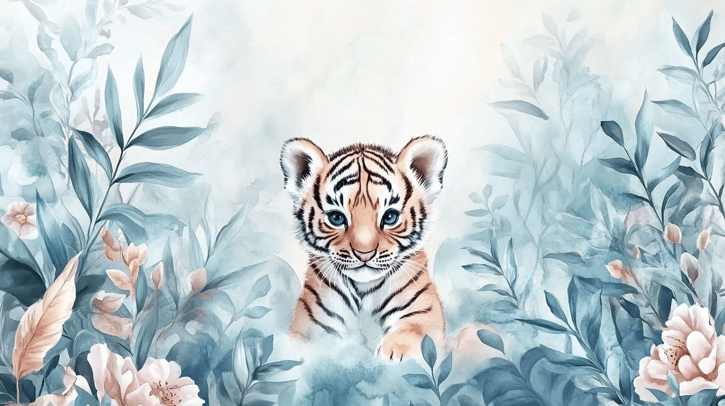 Papier Peint Tigre Et Forêt Enchantée