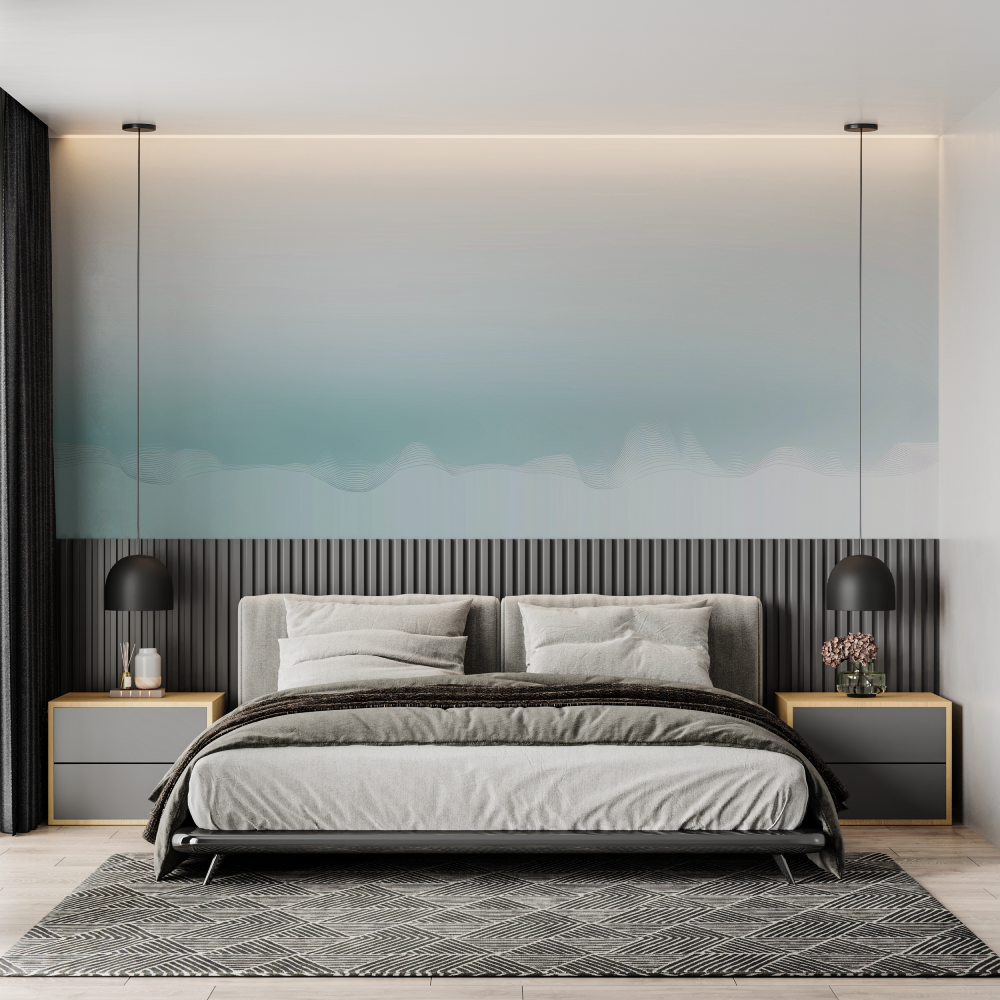 Papier peint aquarelle degrade apaisant chambre adulte