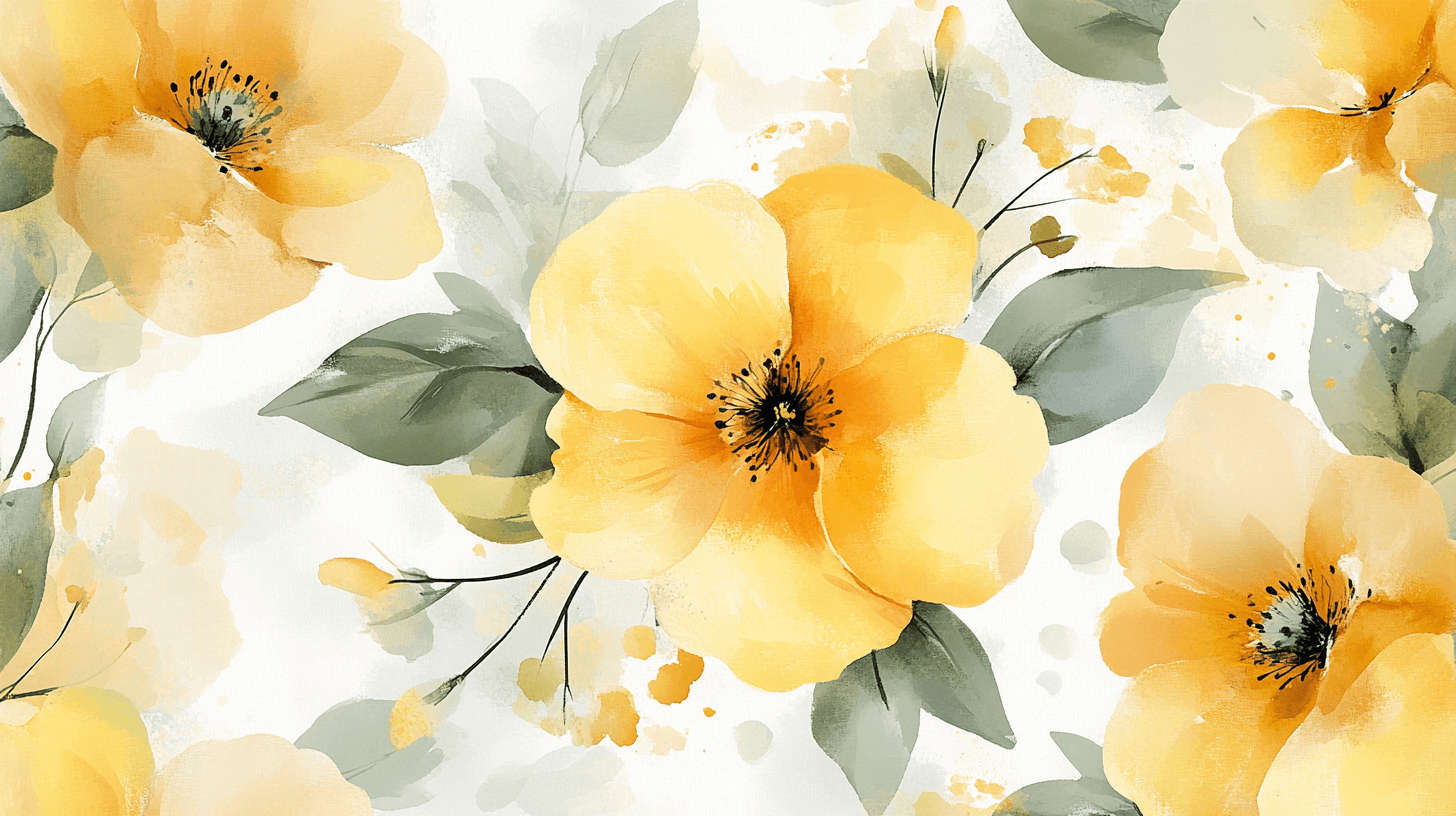 Papier Peint Fleur Jaunes