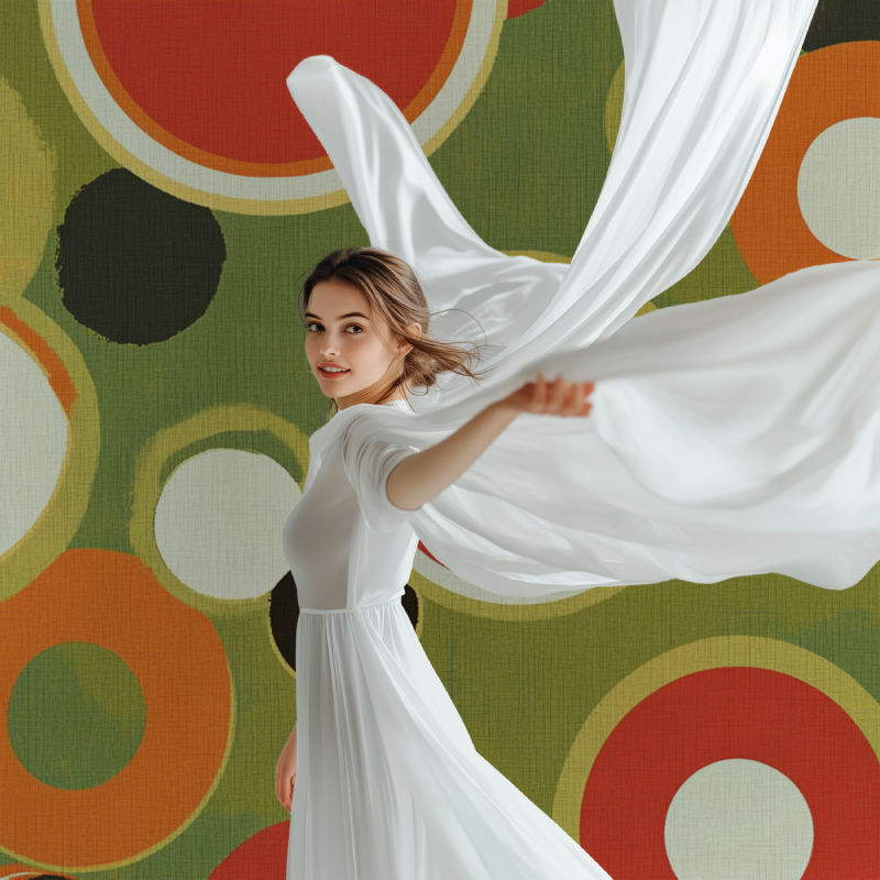 Papier peint vintage rond modele