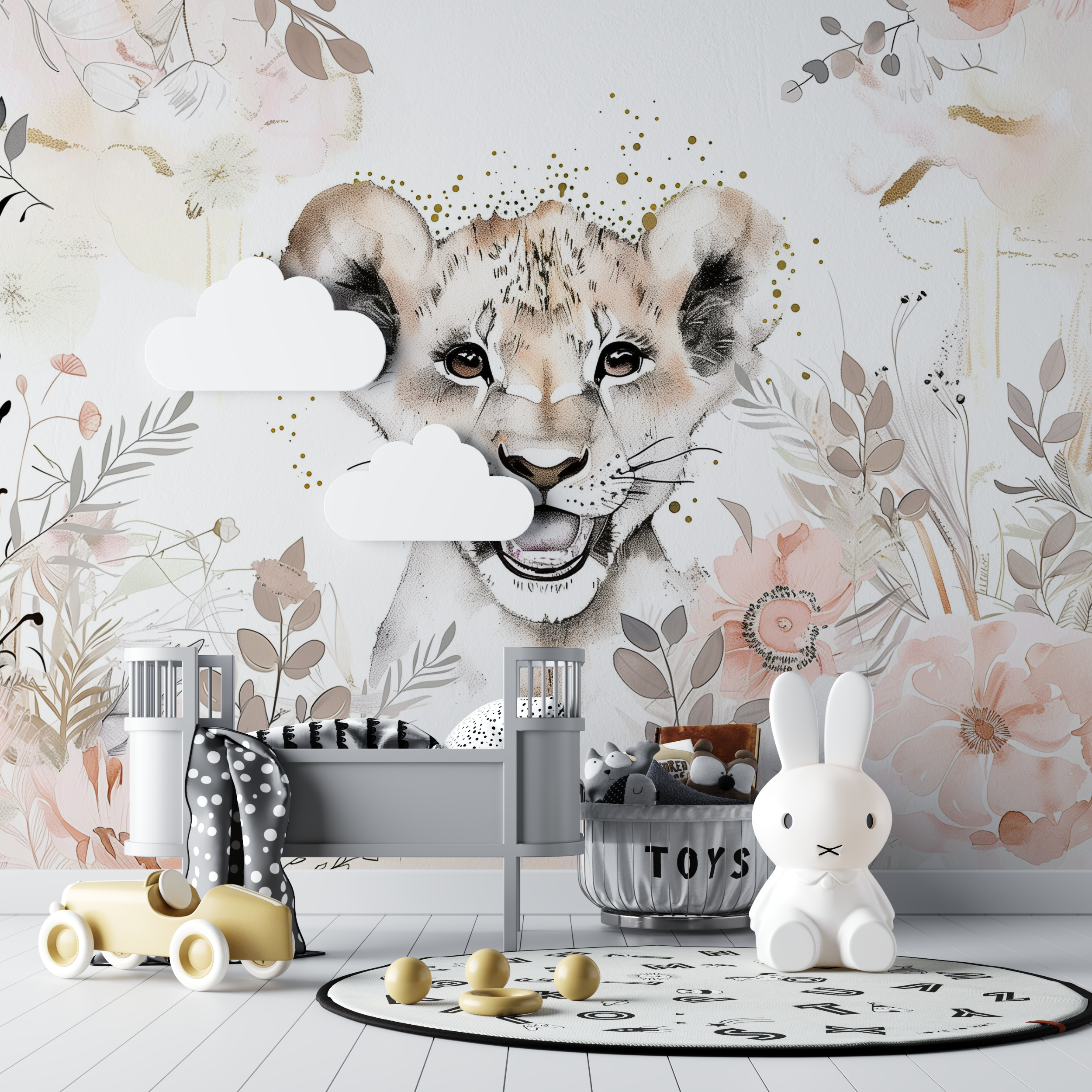 Papier peint tigre tendance enfants bebe tipi