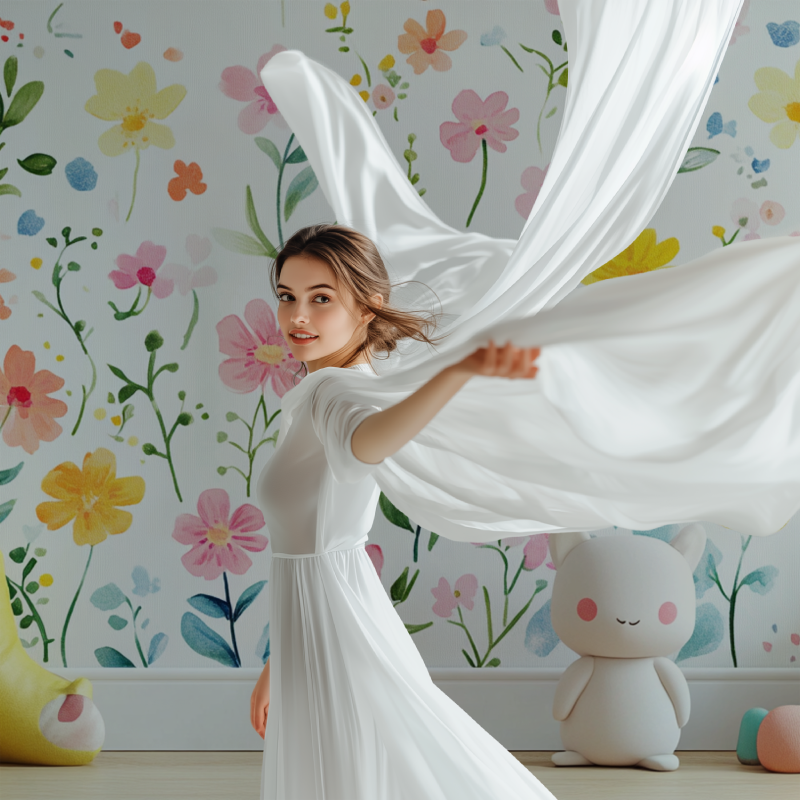 Papier peint fleur de printemps pour enfants modele