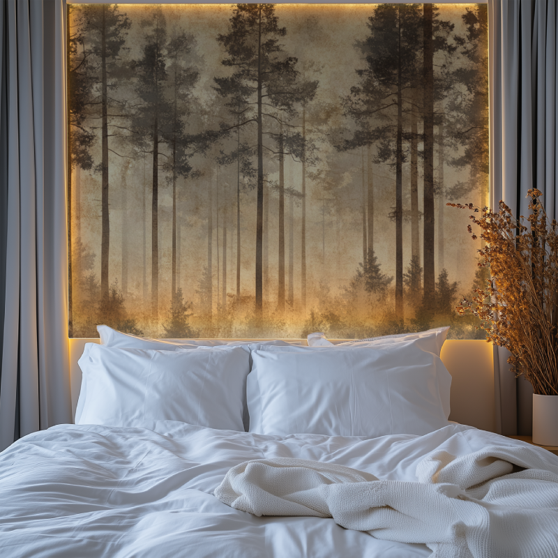 Papier peint arbre brun chambre premium