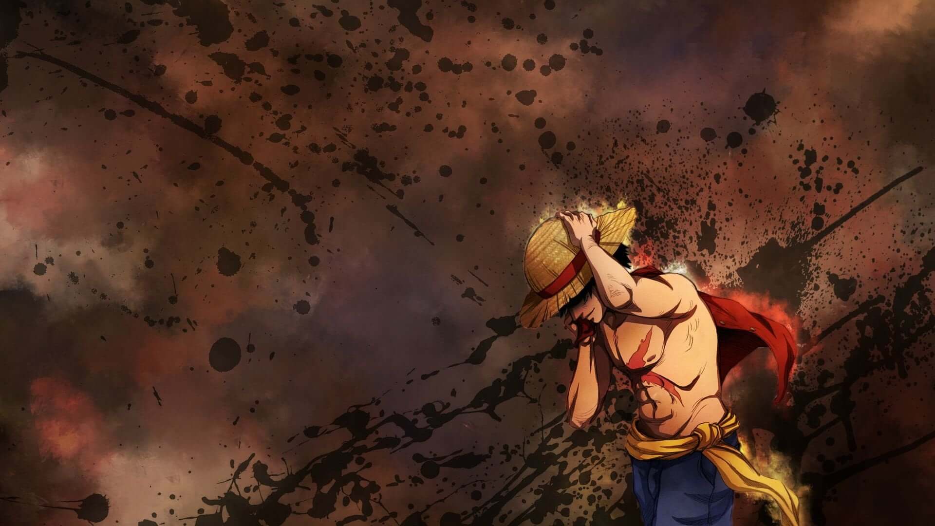 Papier Peint One Piece Marron
