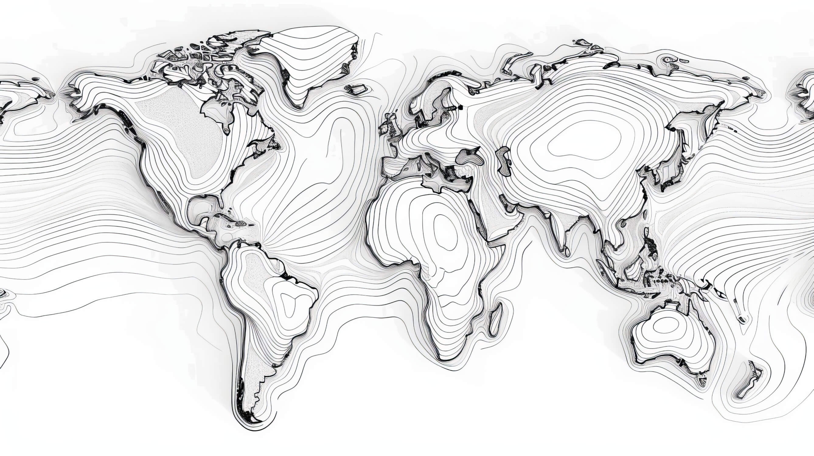 Papier Peint Carte Du Monde Noire Et Blanc