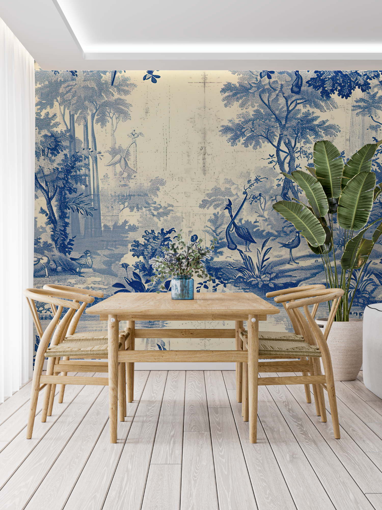 Papier Peint Toile De Jouy Étang Ancien - tapisserie