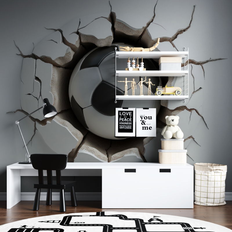 Papier peint 3d foot tapisserie chambre ados