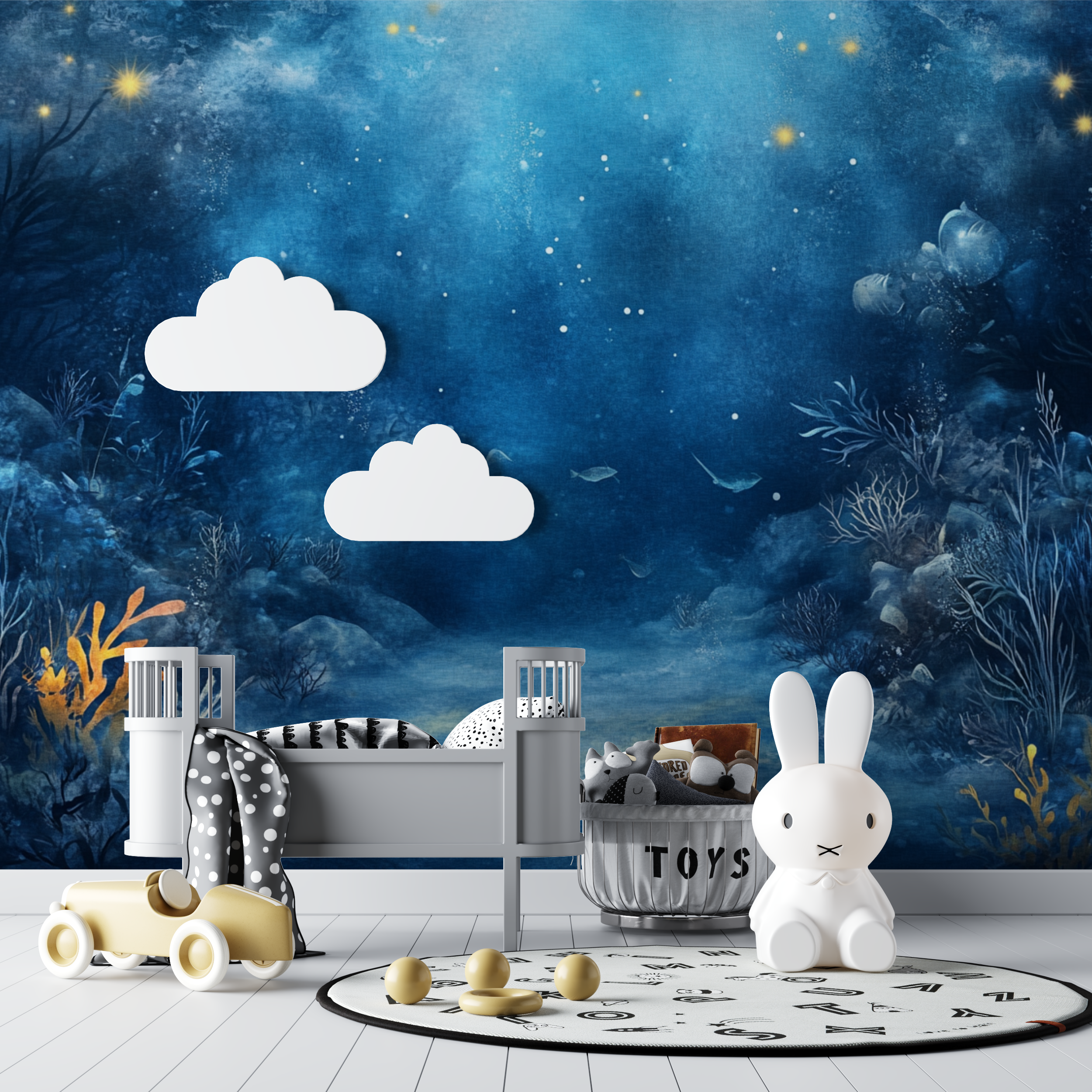 Papier peint marin fond marin bebe tipi