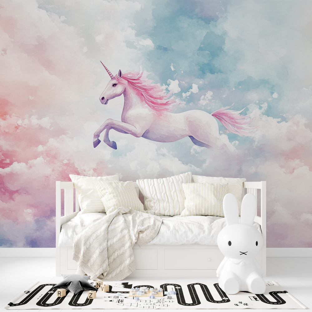 Papier peint chambre complete l...es nuages tapisserie fille