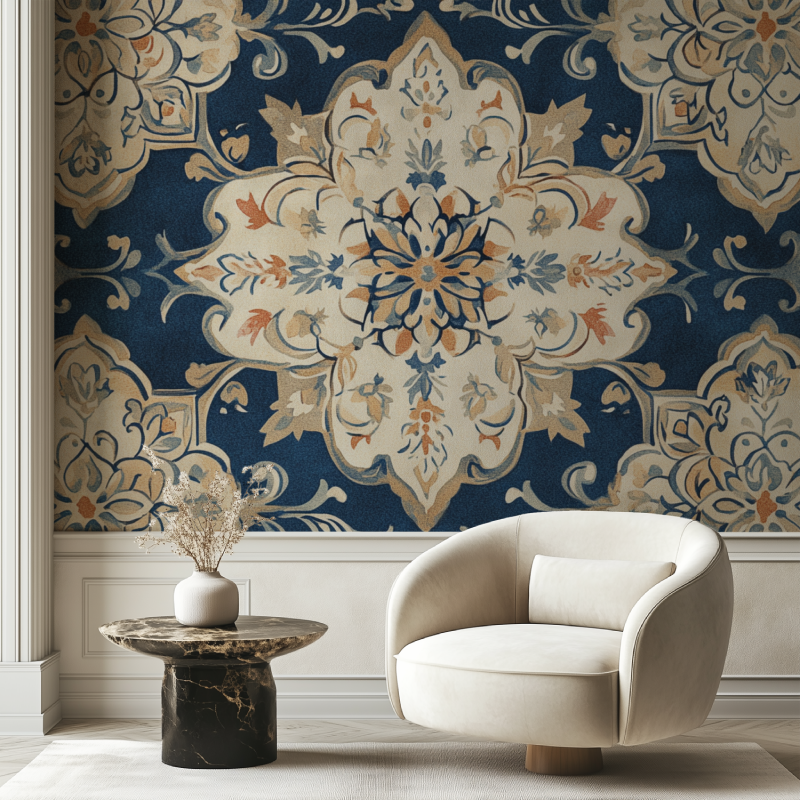 Papier peint vintage floral scrapbooking chaise tendance