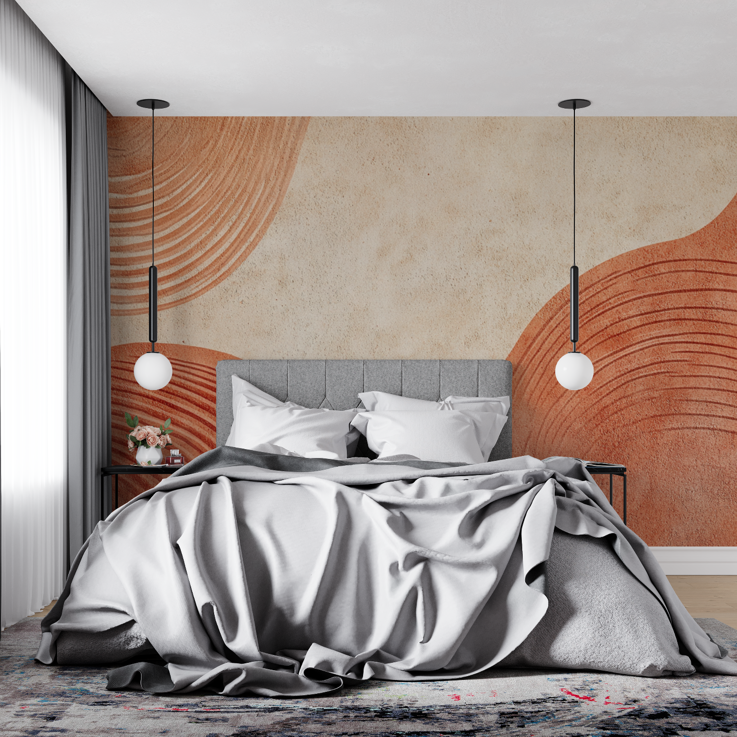 Papier peint terracotta inspiration japonaise 4murs