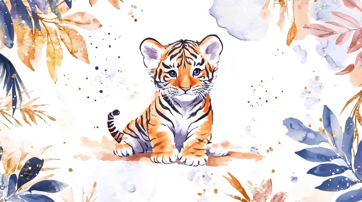 Papier Peint Tigre Et Ambiance Féerique